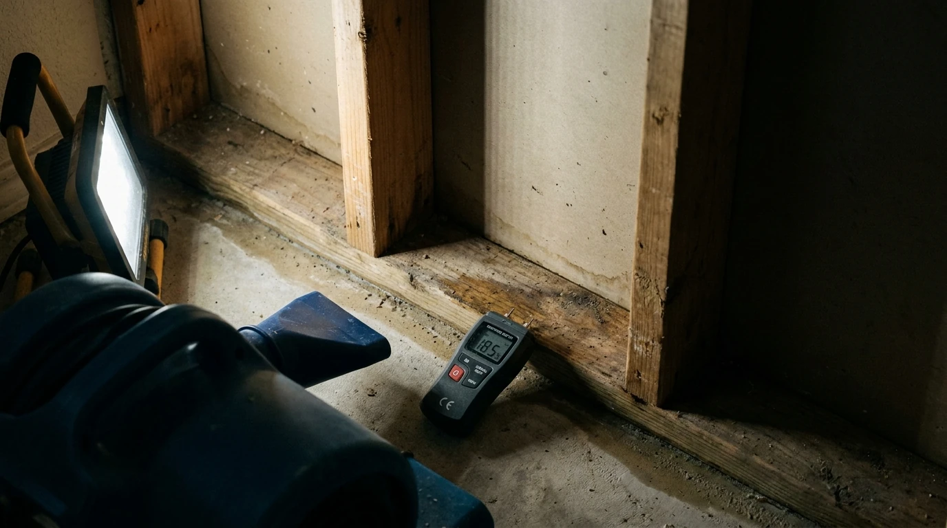 What does swollen baseboard actually mean for the wall behind it: water damage baseboard